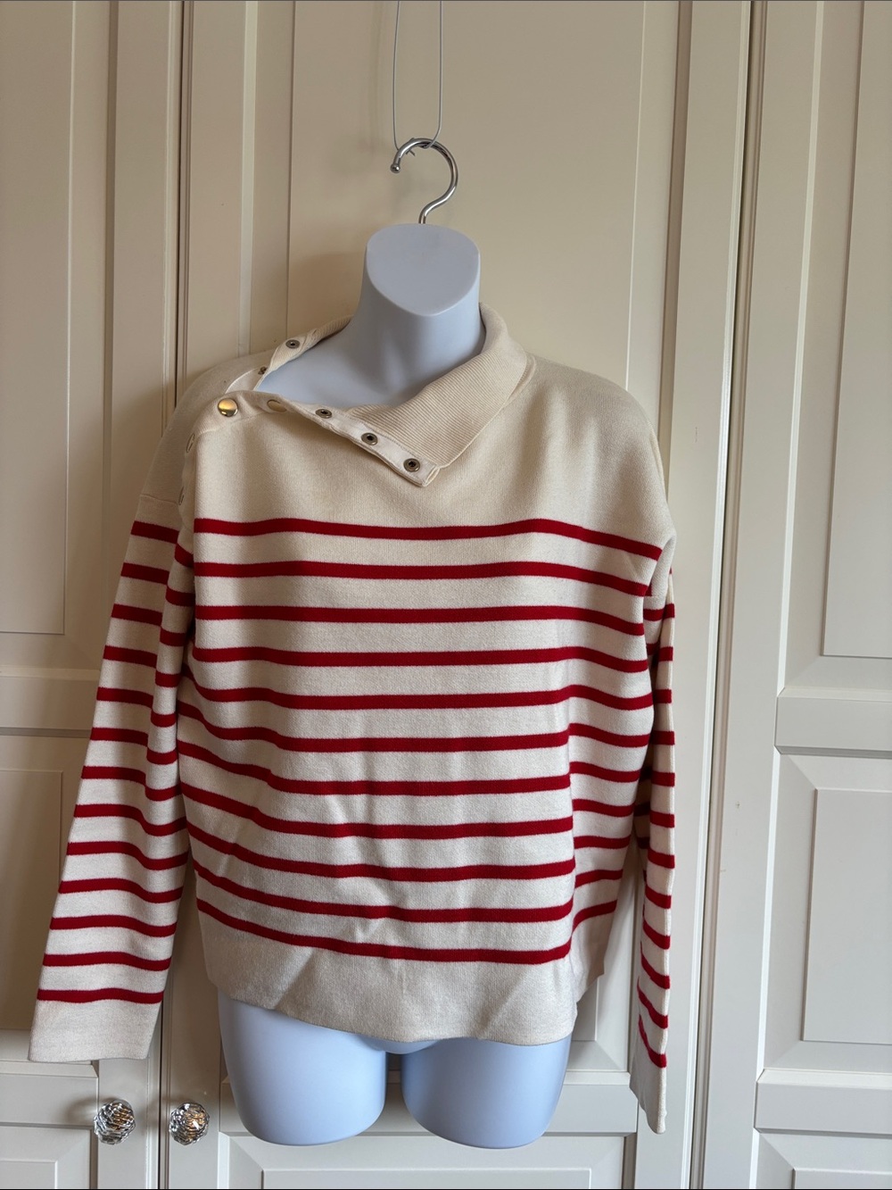 MAJE Montauban jumper turtleneck sailor sweater striped wool blend Size 1 Small - Picture 6 of 15